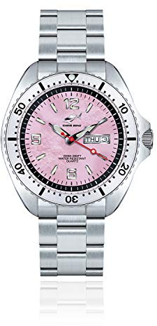CHRIS BENZ ONE Man 200M Taucheruhr mit Metallband, Anemonenrosa