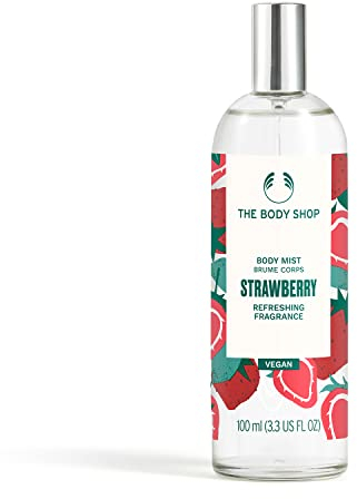 The Body Shop Strawberry Body Mist (1x 100ml), Refreshing Sweet Body Mist for Women, Fruit-Scented Mist with 97% Natural-Origin Ingredients, Everyday Body Spray, Vegan Body Care