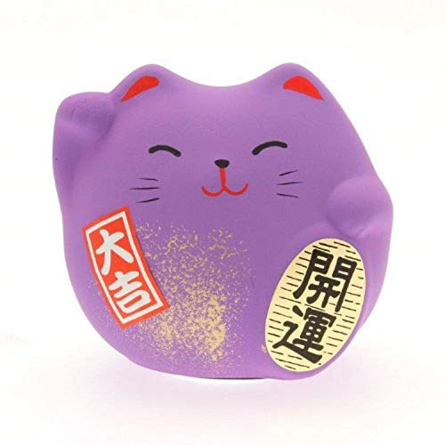 Kotobuki Maneki Neko Charm Ningenkankei-un Collectible Figurine, Friendship, Purple