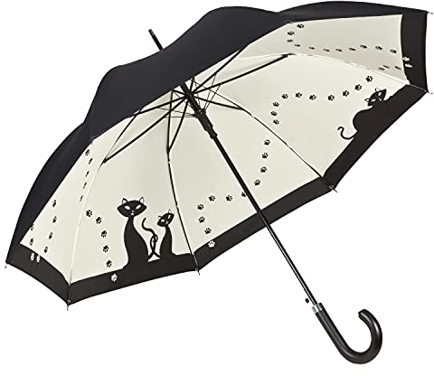 VON LILIENFELD®Parapluie Chats noirs Canne Grand Robuste Ouverture Automatique Double Épaisseur