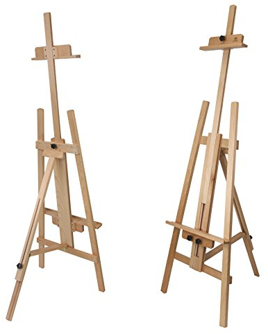 Paintersisters Akademie-Staffelei Oslo – für Keilrahmen bis 165 cm, Dreibein-Staffelei aus Buchenholz FSC®, Atelierstaffelei aus Vollholz, Holzstaffelei