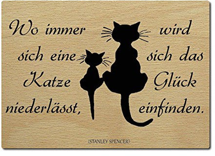 LUXECARDS Postkarte aus Holz WO Immer Sich EINE Katze NIEDERLÄSST Holzpostkarte