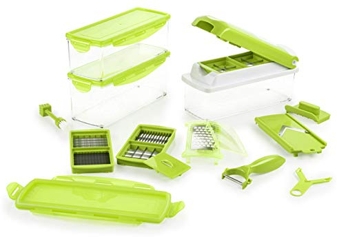 Genius Nicer Dicer Plus | 18 Piezas | Kiwi | Todo de Schneider | Cortador de Frutas y Verduras