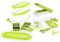 Genius Nicer Dicer Plus | 18 Teile | Kiwi | Alles-Schneider | Obst- und Gemüseschneider