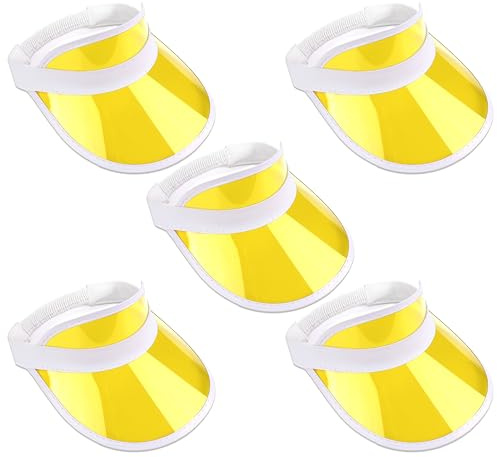 The Glowhouse - Pack of 5 Sunvisors - Permium Quality Sun Visors (Yellow)