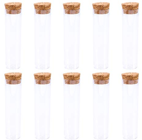 Supvox Reagenzgläser Set 20 Stück Klar Kunststoff 25X95Mm Flachboden Mit Korken Laborröhrchen Für Wissenschaftliche Experimente Und Aufbewahrung