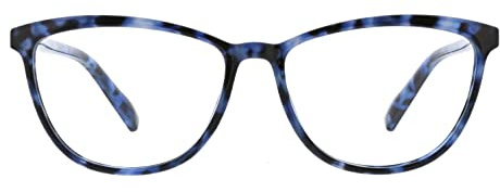 Peepers by PeeperSpecs Women's Bengal Cat-Eye Blue Light Blocking Reading Glasses, Navy Tortoise, 54.9 + 2.5