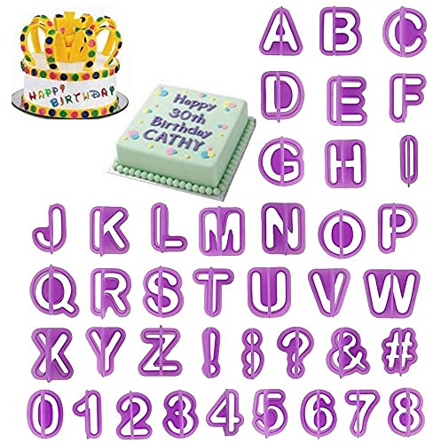 40 Piezas Cortadores Fondant Moldes, Cookie Cortadores de Fondant, Moldes Galletas de Navidad Letras, Moldes Galleta Letras, para Decoración de Pasteles y Galletas de Bricolaje