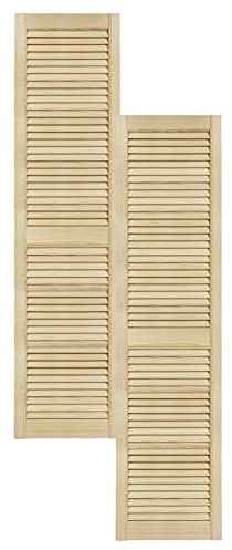 Lamellentüren Holz 2er Pack 394x1700 mm | Holztür aus massiver Kiefer mit fühlbarer Struktur | Möbelfronten für kreative Renovierung | Lamellentür für Schrank oder Garderobe | Natur