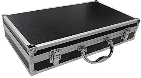 SM SunniMix Estuche portátil de aluminio para transporte de micrófono Maleta de almacenamiento de carcasa rígida con compartimento de esponja Accesorios para