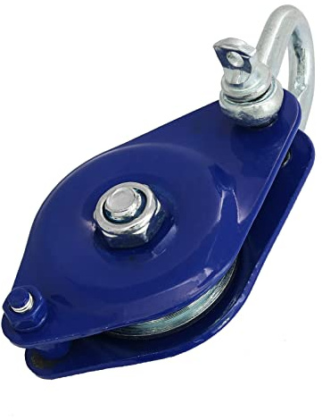 heyous Snatch Rigging Block Blue Steel Swivel Shackle Pulley for Sailboat, Smooth Bearing Accessory