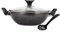 AM Home and Kitchen - Wok a induzione antiaderente da 30 cm con coperchio in vetro | Padella, pentola, padella per paella, pentola per brodo, padella per padella e piastra profonda, con sfiato per