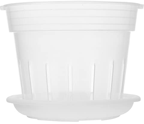 HEMOTON 1Set de Poteau en Plastique D' orchidée Pot de Plante en Plastique Transparent Pot de Fleurs de Fleurs de Fleurs avec Plateau