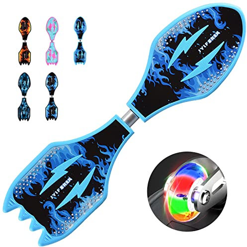 Pro Waveboard Kinder ab 10 Jahre, Streetsurfing Wave Board, Snakeboard Skateboard mit LED-Lichtrad, Waveboards für Kinder, Jugendliche und Erwachsene, 82x23x9 cm,3