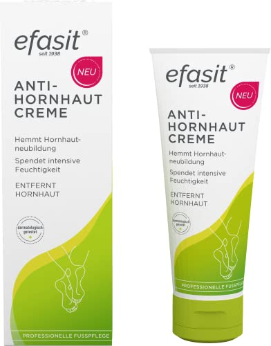 efasit Anti-Hornhaut Creme - Hornhautentferner Creme mit Säure-Komplex bei verhornten Füßen, Sichtbare Ergebnisse nach 4 Tagen durch Hornhaut Reduziercreme, 75ml