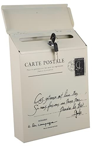 Veemoon Boîte aux Lettres Support Mural Polyvalent Vintage en Fer Blanc Verrouillable pour Décoration Délicate et Photo Prop la Maison