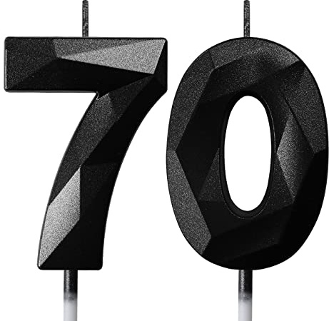 Geburtstagskerzen Zahlen Kerze 70 Tortendeko 70. Geburtstag Mann Frau Kerzen Geburtstag Schwarz Zahlen Geburtstagskerzen für Torte