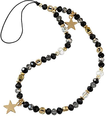 HULKAY Catena per Telefono Cellulare in Rilievo Gioielli per Donne Ragazze Cordino Anti-smarrimento con Ciondolo Stella, As the Picture Shows, Cristallo+Lega+CCB, Agata