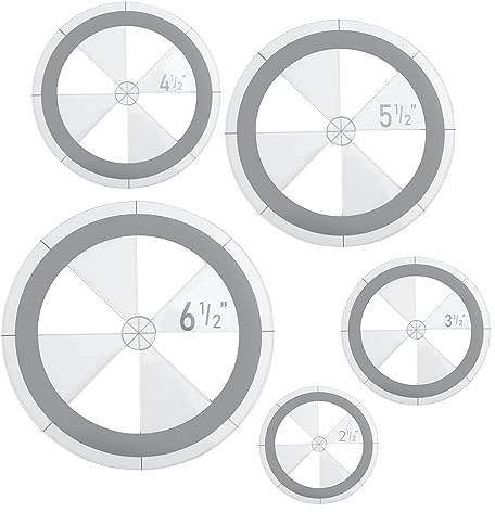 5pcs Circle Ruler Quilting Template Set, Circle Templates for Quilting Drafting Acrylic Round Quilt Circle Cutter Ruler for DIY Sewing Fabrics Crafts Design