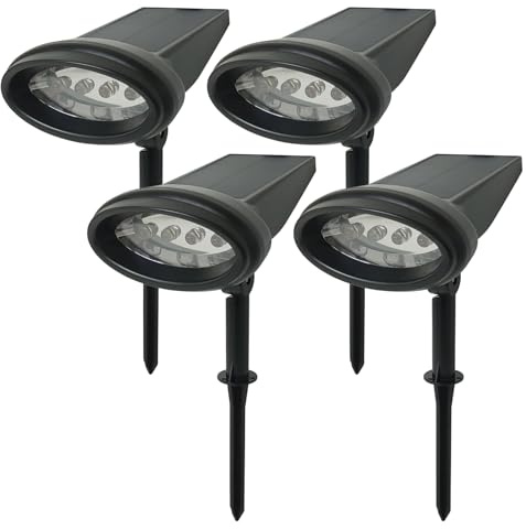 LED ATOMANT Pack 4x Luz Solar LED Exterior con Sensor lumínico, Blanco Frio, Lampara Solar Impermeable para Iluminación de Caminos, Patio, Terreza y Camping
