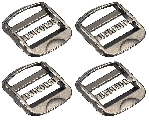 QUARKZMAN Metal Escalera Hebilla Deslizador Tri-Deslizante Metal Ajustables Hebillas, 4uds 25mm(1) Interior Ancho para Correa Mochila Correa, Vintage Plata