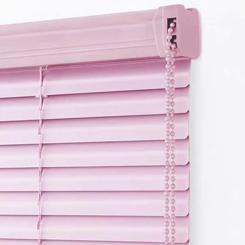 NIANXINN Jalousie Aluminium Rosa,Sonnen- & Sichtschutz Tür Fenster Rollo Blickdicht Aluminium Jalousette,Verdunkelungs Fensterjalousien Lamellen Metall,Anpassbar,Breite x Höhe (50cm x 130cm)