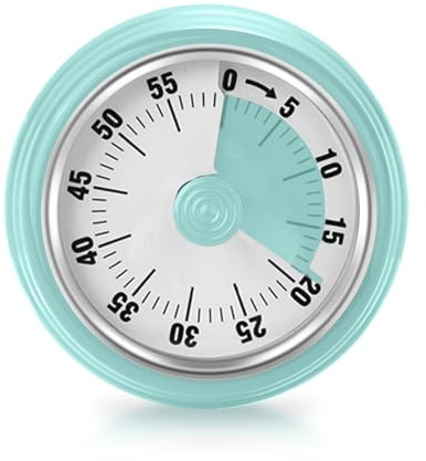 Teeloray Visueller Timer, Eieruhr, 60-Minuten Countdown Timer für Erwachsene, Küchentimer, Mechanisch, Magnetisch, Keine Batterien Erforderlich, Klingelarm, für Studie/Arbeit/Kochen, Mintgrün