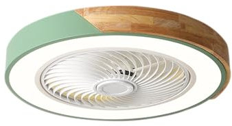 LYUCAYHQ Fan Light, Low Profile Ceiling Fans with Lights and Remote, Reversible, Dimmable, Noiseless for Bedroom, Indoor, 20 Inch(Green)