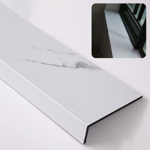 SDFVSDF Fensterbank Fensterbankabdeckung im Marmor-Stil, Feuchtigkeitsbeständige Fensterbankabdeckung/Schutz, Kantenschutzplatte für Erkerfenster für Küche/Schlafzimmer(140x25cm/55.1x9.8in)
