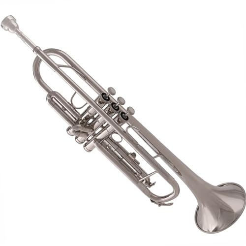 POHTYIT Trompeteninstrument B Flat Anfänger Messing Vernickelt Blasinstrument Edelstahl Profi Standard Trompete
