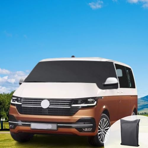 Housse de Pare-Brise Avant Voiture pour VW T6 T7 2022-2024, 600D Oxford Antigel Imperméable Résistant à la Neige Gel Vent Anti-UV Couverture Enveloppe de Pare-Brise Avant
