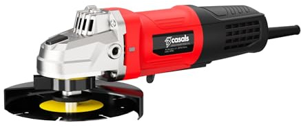 CASALS Smerigliatrice con cavo Diametro disco 115 mm, potenza 710 W, velocità 7000 giri/min, manico ergonomico con impugnatura antiscivolo, protezione taglio elettrico, 2 accessori inclusi