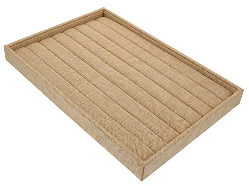 VALICLUD Organizador de Joyas y Diseño Conveniente Gran Capacidad de Lino y Madera para Guardar Collares y Pulseras en Dormitorio o Tocador