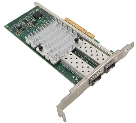 Carte Réseau SFP+ PCIE 10 Go, Double Port SFP+, Adaptateur LAN Ethernet PCIE X 8 pour Serveur, Transfert de Données Rapide avec Modules Fibre pour Longues et Courtes Distances,