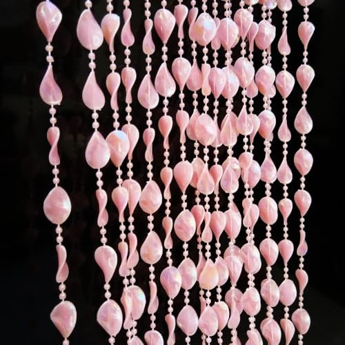 ave split 054fy Perlenvorhang, Sterne, Acryl, hängende Türperlen, Fadenvorhänge, Quaste, Raumteiler, Bildschirm, Dekoration für Tür, Fenster, Wohnzimmer, Hochzeit, 054fy (Rosa)