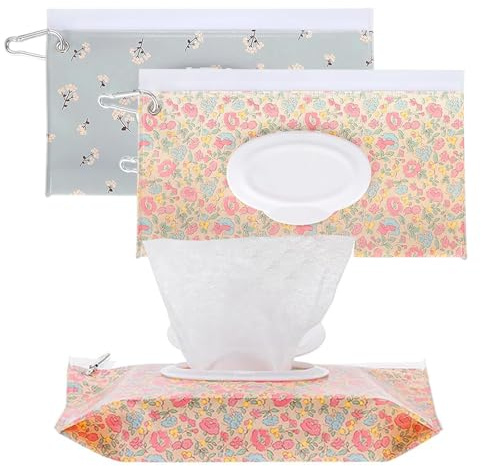 Dispenser di salviettine umidificate per neonati, 2 pezzi, portatile, riutilizzabile, da viaggio