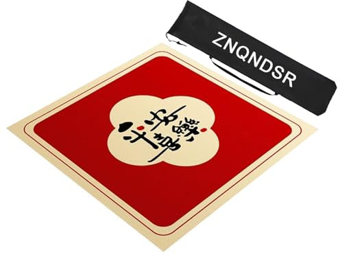 ZNQNDSR Lärmreduzierende Mahjong-Tischunterlage, Mahjong-Matte Mit Aufbewahrungstasche, Spielmatte Für Mahjong-Poker-Kartenspiele(Red,80cm/31in)