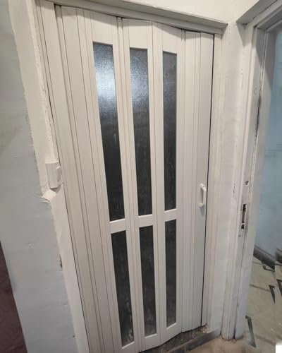 Porta a Soffietto da Interno Porta Scorrevole a Fisarmonica per Porte, Porta Interna Pieghevole per Lavanderia, Porta Divisoria Pieghevole per Armadio a Muro, Dimensioni Personalizzate(62x80in (157.5x