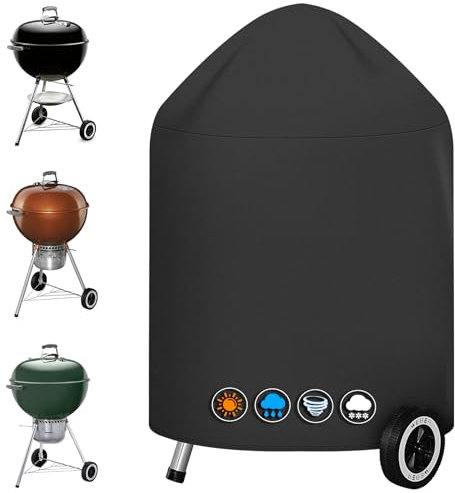 Sonharlar Kettle BBQ Cover for Weber 67 CM-600D Charcoal Grill Cover for Weber Barbecue, Heavy Duty & Waterproof PU Covers for 67 CM Master Touch Charcoal Grill, Original Kettle Grill(Φ80x99cm)