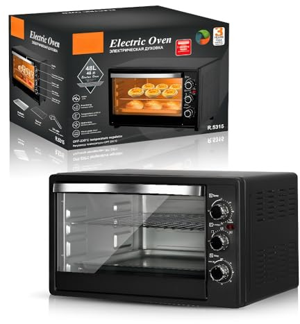 Four Électrique 48 L, Grande Capacité Avec Hublot, Cuisson Maison, Fonctions Intelligentes For Gâteaux Et Petit-déjeuner