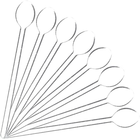 FELTECHELECTR 8pcs Clear Long Handle Glass Spoons High Temperature Resistant Stirring Spoons for Espresso Coffee Tea Latte Macchiato and Easy to Clean Kitchen Utensils