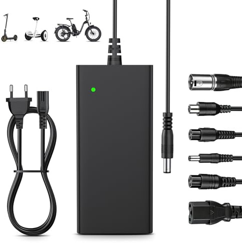 ZIMAOER 54,6V 2A E-Scooter Ladegerät mit 6 Anschlüssen, 48V Universal Netzteil für Lithium-Batterien, Hoverboard Ladekabe kompatibel mit Xiaomi, Ninebot, Segway, UrbanGlide, Hitway, E-Bike