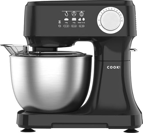 COOK-IT Küchenmaschine - 600W Teigknetmaschine - Profi Multifunktion Stand Mixer 12 Geschwindigkeiten Rührmaschine Knetmaschine 3.5L