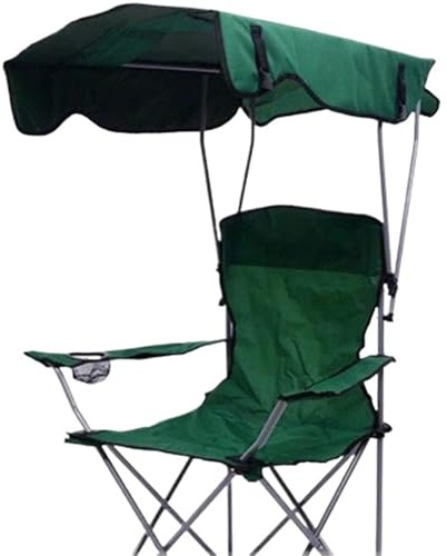 YGSGJSP Klappbarer Regiestuhl Outdoor Schlafsaal Regiestuhl Tragbarer Aussen Mit Markise Strand Nickerchen Stuhl Camping Klappstuhl(Green)