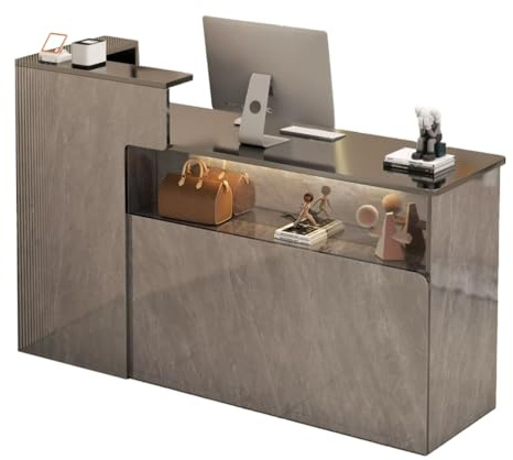 CMHYBS Generico Banco Reception, bancone Anteriore con cassetto, cassiere angolare, Tavolo Cassa al Dettaglio, per supermercato minimarket Hotel Bar Negozio di Abbigliamento,A,100cm/39.3in