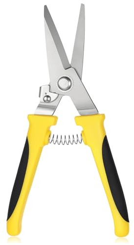 Aviation Tin Snips, Straight Metal Snips Heavy Duty Sheet Metal Shears with Safety Lock and Anti-Skid Handle Heavy Duty Metal-Cutter with Stainless Steel Blade for Industrial Use