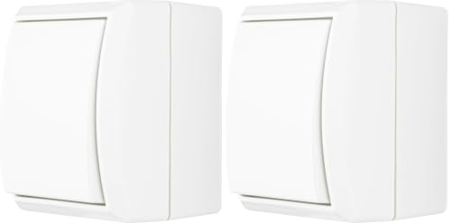 REV AquaForm, Ausschalter - Wechselschalter Feuchtraum IP44, Aufputz, weiß (Packung mit 2)