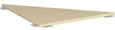 Gera Möbel 4 Fuß Flex Verkettungsplatte Dreieck 90 Grad, Holzdekor, ahorn, 80 x 80 x 2.5 cm