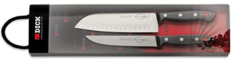 F. Dick Superior Messer-Set 2-teilig (Küchenmesser 16 cm + Santoku mit Kullenschliff 18 cm, Küchenmesser-Set, Klinge ist aus X55CrMo14 Stahl) 84970000