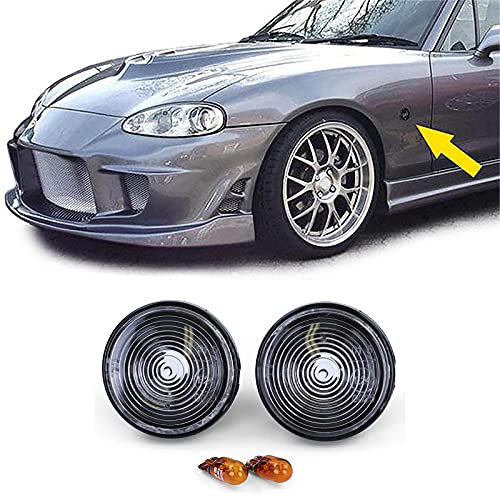 Carparts-Online Klarglas Seitenblinker Schwarz Smoke für Mazda MX-5 NA NB NBFL 89-05